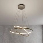 Lucande LED-Pendelleuchte Ezana, nickel, Metall, &Oslash; 80cm