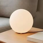 Lindby Tischlampe Marike, wei&szlig;, Glas, Kugel, &Oslash; 25 cm, E27