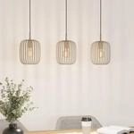 H&auml;ngeleuchte Romazzina, beige, L&auml;nge 90 cm, 3-flg., Metall