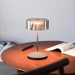 LED-Akkutischleuchte Numotion, graphit, Glas, IP54, dimmbar