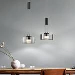 LED-Pendellampe Lavin, L&auml;nge 64 cm, sandschwarz/rauchgrau