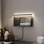 Paulmann LED-Wandlampe Jarina schwarz 35 cm Ablage USB-Port