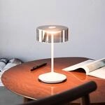 LED-Akkutischleuchte Numotion, wei&szlig;, Glas, IP54, dimmbar