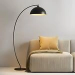 Lindby Bogenlampe Jonera, schwarz, Metall, E27, H&ouml;he 185cm