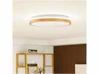 Lindby LED-Deckenlampe Emiva, Lichtquelle oben, CCT, Holz