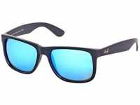 Ray Ban Justin RB4165 622/55 51 black rubber / green mirror blue