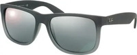 Ray Ban Justin RB4165 852/88 51 rubber grey transparent / grey gradient silver mirror