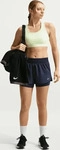 Nike DX6012-411, Nike Dri-Fit One Mid Rise 2in1 3in Shorts Damen-dunkelblau, wei&szlig;