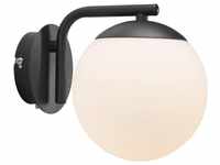 Wandlampe schwarz Opalglas Kugel Nordlux Grant mit E14 Fassung 47091003