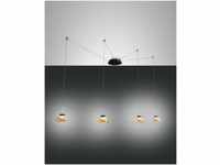 LED Hängeleuchte schwarz amber Fabas Luce Arabella 350cm 4-flg. 2880lm dimmbar