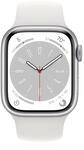 Apple Watch Series 8 45mm GPS+Cellular Aluminium Silber Sportarmband Wei&szlig;
