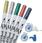 ONLINE 5er-Pack Brush-Pens &raquo;Calli.Brush Double Metallic&laquo; wei&szlig;