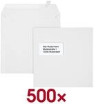 &Ouml;KI 500er-Pack Briefumschl&auml;ge 22,0 x 22,0 cm mit Fenster wei&szlig; haftklebend...