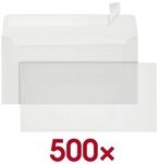 &Ouml;KI 500er-Pack Briefumschl&auml;ge DIN lang ohne Fenster transparent transparent,...