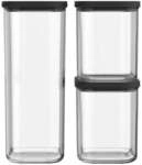 MEPAL 3-tlg. Vorratsdosen-Set &raquo;Modula&laquo; 2 L / 1.5 L / 1 L schwarz, 9x14.4 cm