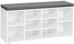 VASAGLE Schuhbank LHS010W01 104/30 cm wei&szlig;, 104x48 cm