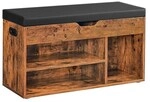 VASAGLE Schuhbank mit Stauraum LHS030 80/30 cm braun, 80x44 cm