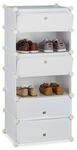 relaxdays Schuhschrank mit 6 F&auml;chern 107 x 49 x 37 cm wei&szlig;