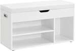 VASAGLE Schuhbank mit Stauraum LHS030 80/30 cm wei&szlig;, 80x44 cm