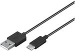goobay USB-C Lade- und Synchronisationskabel 0,1 m schwarz schwarz
