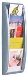 Paperflow Wand–Prospekthalter 5 F&auml;cher &raquo;A5&laquo; silber, 22.7x65x9.5 cm
