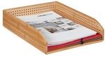 relaxdays Dokumentenablage Bambus perforiert braun, 25x7x33 cm