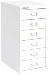 Bisley Schubladenschrank &raquo;MultiDrawer&laquo; A4, einbahnig, 6 Sch&uuml;be wei&szlig;, 27.9x59x38