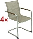 Garden Pleasure 4-tlg. Gartenstuhl-Set &raquo;Nova&laquo; silber, 85 cm