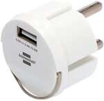 Brennenstuhl Ladeadapter USB-A 12W Power Adapter USB C, Steckdose wei&szlig;