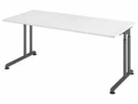 Schreibtisch »Z-Line« 180 cm Gestell graphitfarben weiß, HAMMERBACHER, 180x82x80