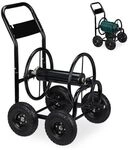 relaxdays Schlauchwagen Metall schwarz silber