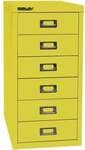 Bisley Schubladenschrank &raquo;MultiDrawer&laquo; A4, einbahnig, 6 Sch&uuml;be gelb, 27.9x59x38 cm