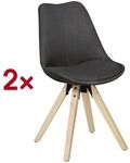 Wohnling 2er-Set Esszimmerst&uuml;hle &raquo;Lima&laquo; Stoffbezug anthrazit grau, 49x51x52 cm