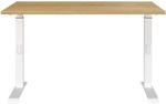 Germania-Werke Schreibtisch h&ouml;henverstellbar (manuell) &raquo;Downey&laquo; 120 cm wei&szlig;,