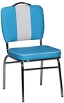 Wohnling Esszimmerstuhl American Diner Vintage-Design Kunstleder blau, 47x45 cm