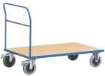 ROLLCART Schiebeb&uuml;gelwagen 100x60 cm Holz-Ladefl&auml;che blau, 112x99x60 cm