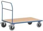 ROLLCART Schiebeb&uuml;gelwagen 100x70 cm Holz-Ladefl&auml;che blau, 112x99x70 cm
