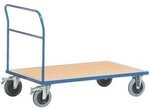ROLLCART Schiebeb&uuml;gelwagen 85x50 cm Holz-Ladefl&auml;che blau, 97x95x50 cm