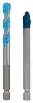BOSCH Bohrer-Set EXPERT HEX-9 Hard Ceramic + HEX-9 Multi Construction 2 St. grau