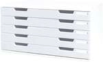 EXACOMPTA Schubladenbox &raquo;Classic Modulo&laquo; 5 Schubladen - A3+ grau, 57.6x32x35 cm