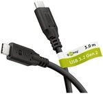goobay USB-C-Kabel 90&deg; USB-C 3.2 100 W schwarz 3 m schwarz