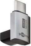 goobay USB-C-Adapter vertikal 90&deg; kurz USB-C auf USB-C 240 W silber, 1.23x1.66...