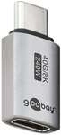 goobay USB-C-Adapter gerade USB-C auf USB-C 240 W silber, 1.23x1.8 cm