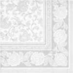 Papstar Motiv-Servietten ROYAL Collection Ornaments 1-lagig 50 St&uuml;ck wei&szlig;,...