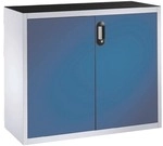 CP Stahlschrank mit Fl&uuml;gelt&uuml;ren 120 x 100 cm blau, 120x100x40 cm