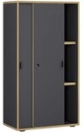VCM Schiebet&uuml;renschrank &raquo;Salia&laquo; 3 OH mittel grau, 60x110x32 cm