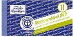Avery Zweckform Nummernblock gelb, 10.5x5.3 cm