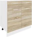 VCM Unterschrank &raquo;Esilo&laquo; 80 cm breit 2 T&uuml;ren 2 Schubladen braun, 80x82x46 cm
