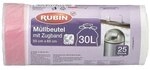 RUBIN 25 Zugband-M&uuml;llbeutel 30 L wei&szlig;, 50x60 cm