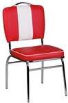 Wohnling Esszimmerstuhl American Diner Vintage-Design Kunstleder rot, 47x45 cm